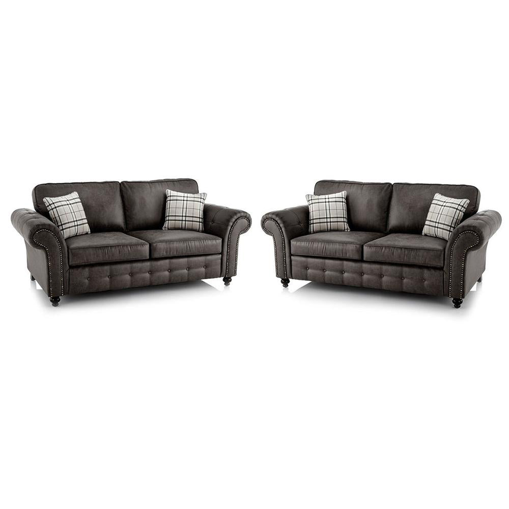 Oakland faux leather 3 seater sofa sales